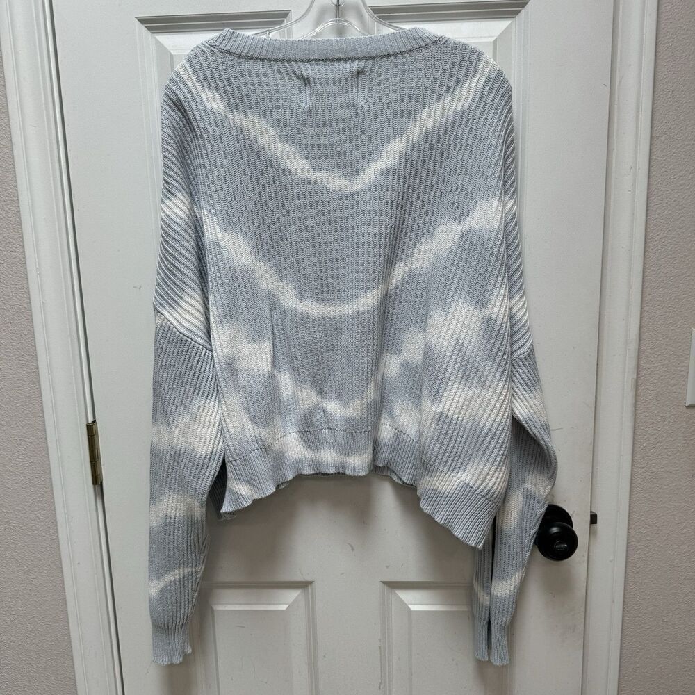 Pistola Eve Cropped Sweater Blue White Tye Dyed Chunky Knit Cotton Womens Large - Picture 4 of 9